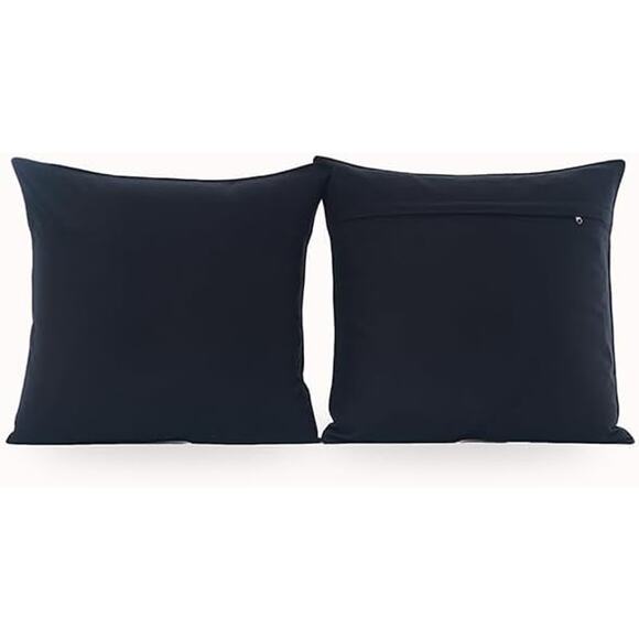 ALL Outdoor Waterproof Throw Pillow Covers Set of 2  for Couch 22x22 inch Black - Picture 5 of 5